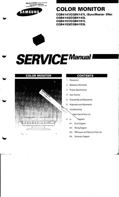 samsung syncmaster 551v service manual